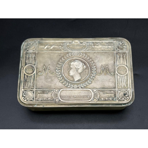 628 - WW1 Silver Plated Princess Mary Christmas Gift Tin.