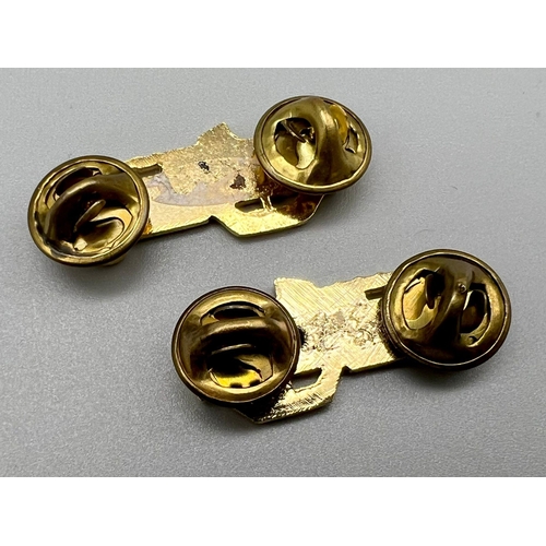 740 - WW2 U.S.A. Tank Destroyers Officers Collar Badges.