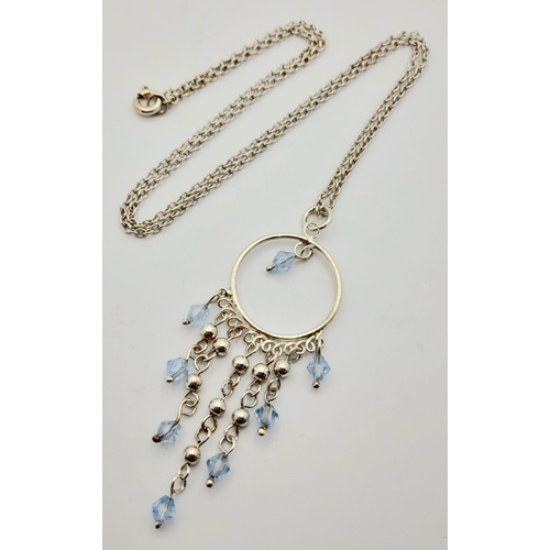 908 - A Sterling Silver Middle Eastern Style Pendant Necklace. 46cm Length Sterling Silver Chain, Pendant ... 