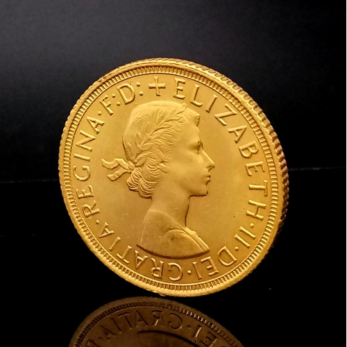 1 - A Queen Elizabeth II 1964 Full 22K Gold Sovereign. EF.