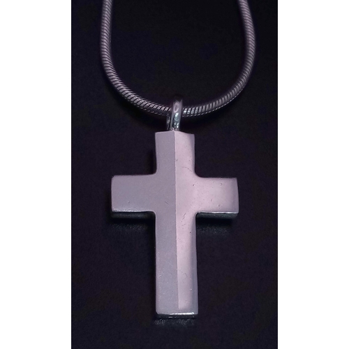 1156 - A 925 Silver Chain with 925 Silver Cross Pendant. 3cm and 48cm. 15.79g