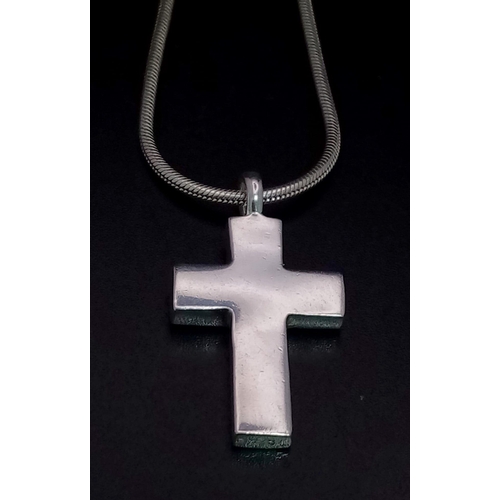 1156 - A 925 Silver Chain with 925 Silver Cross Pendant. 3cm and 48cm. 15.79g