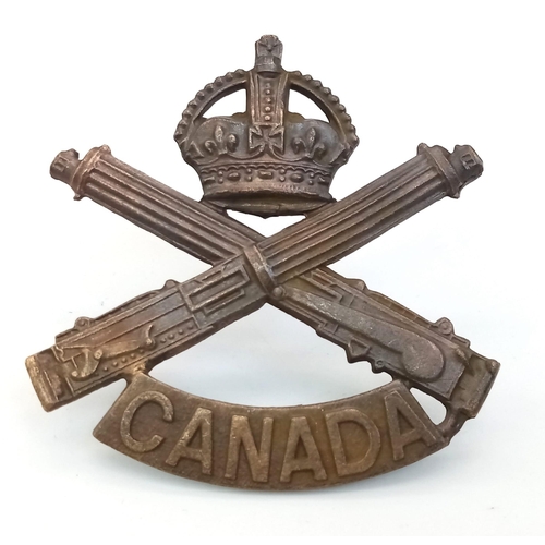 447 - WW1 Canadian Expeditionary Force Officers Cap Badge: The Machine Gun Corps. Maker J.R. Gaunt London.