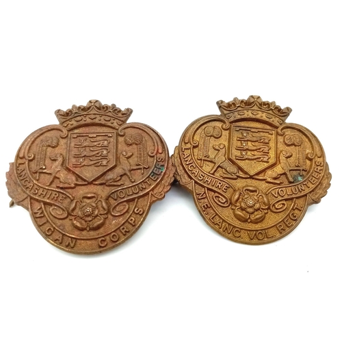 651 - 4 x WW1 British Lancashire Volunteer Battalion Cap Badges.
