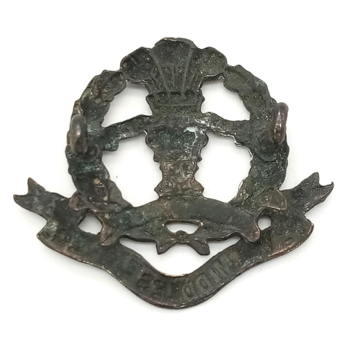 733 - WW1 British 1st Volunteer Battalion. The Middlesex regiment cap badge.