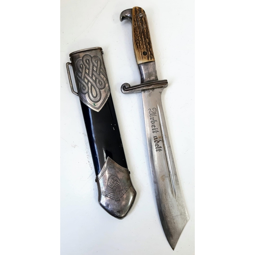 6 - 3rd Reich R.A.D Hewer Dagger Model 1934 Maker: Eichorn with impossible to find hanger – all well mar... 