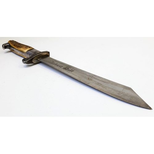 6 - 3rd Reich R.A.D Hewer Dagger Model 1934 Maker: Eichorn with impossible to find hanger – all well mar... 