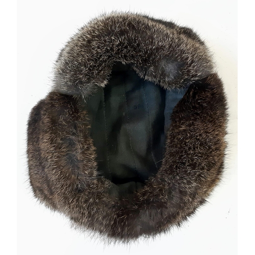 649 - WW2 German Rabbit Fur Winter Hat Nicknamed “The Eastern Front Cold Cap”.
