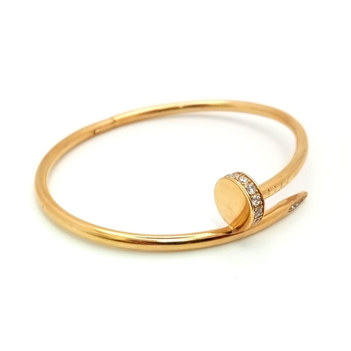 Cartier nail bangle gold hotsell