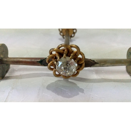 779 - Antique 1750-1850 Japanese Gilt Kogai. Antique Japanese Gilt bronze ornate Kogai hair pin, large bea... 