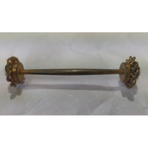 779 - Antique 1750-1850 Japanese Gilt Kogai. Antique Japanese Gilt bronze ornate Kogai hair pin, large bea... 