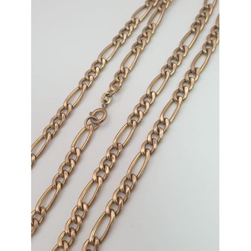 32 - A Vintage 9K Yellow Gold Figaro Link Necklace/Chain. 58cm. 
12.03g