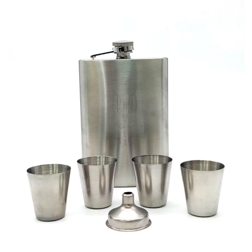 948 - Hip Flask Set with S.A.S Logo.