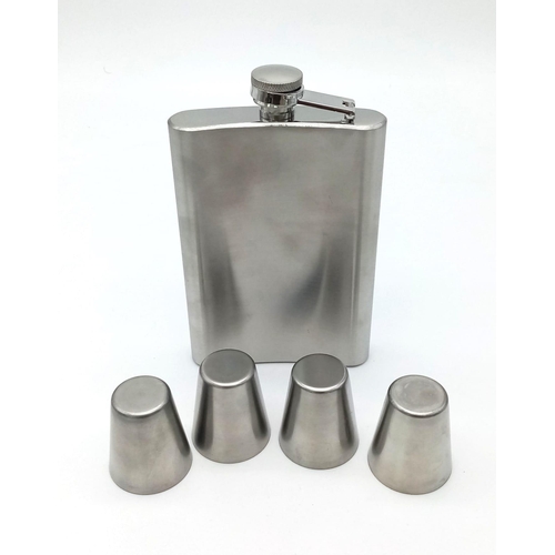 948 - Hip Flask Set with S.A.S Logo.