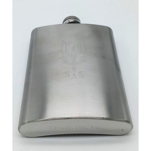 948 - Hip Flask Set with S.A.S Logo.