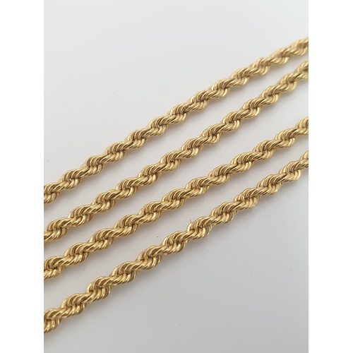 99 - An Italian 9K Yellow Gold Rope Necklace. 40cm. 2.69g