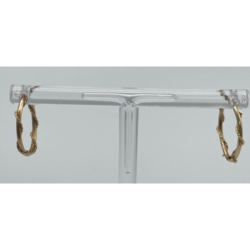906 - Two Pairs of 9K Yellow Gold Hoop Earrings. 1.32g total weight.