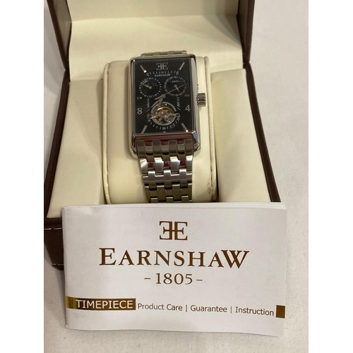 14 - Genuine THOMAS EARNSHAW AUTOMATIC CHRONOGRAPH WB127672. Having square face with multi dials to inclu... 