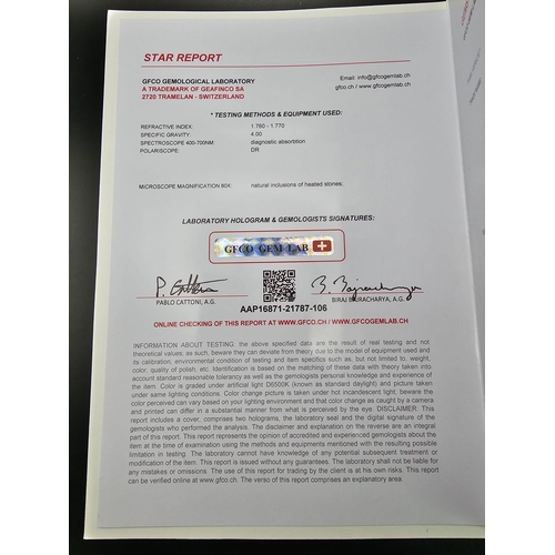 639 - A 4.16ct Mozambique Rare Ruby Gemstone. GFCO Swiss Certified.