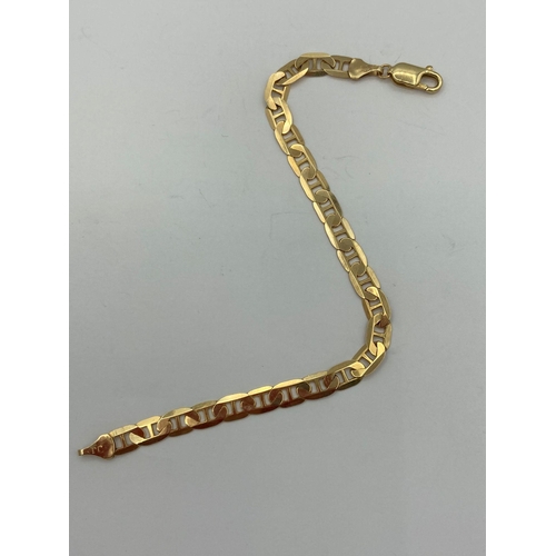 93 - 9 carat GOLD FANCY LINK BRACELET. Fully hallmarked. 6.15 grams. 18.5 cm.
