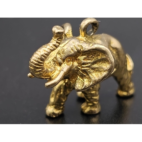 235 - 9K YELLOW GOLD ELEPHANT CHARM. 6.7G