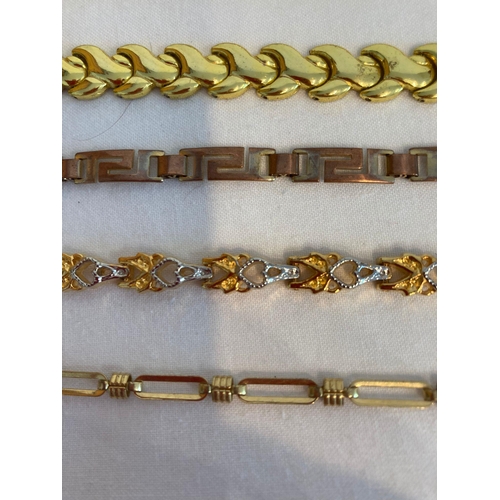 392 - Large Selection of better quality gold tone and gold plated Bracelets.