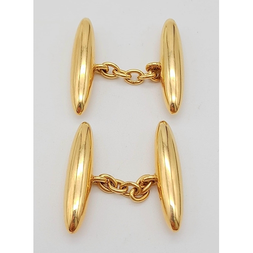 770 - A Pair of 14K Gold Zeppelin-esque Cufflinks. 5.95g total weight.