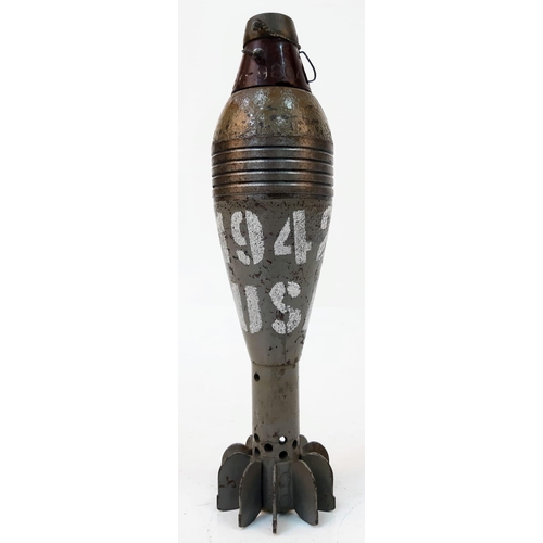 653 - A Deactivated WW2 Era Brandt Mortar N376 with Stand and an American Inert Shell! Copied by other cou... 