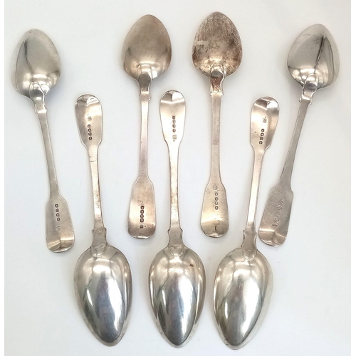 12 - Seven Antique George III Sterling Silver Serving Spoons. Various hallmarks all falling within the Ki... 