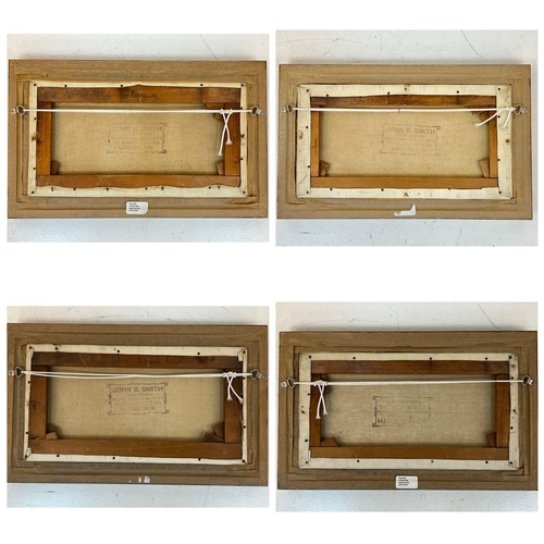 926 - Four Vintage Waterscape Oil on Canvas Paintings. In gilded and wood frames - 45cm x 28cm.