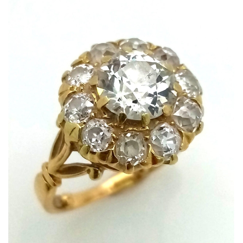 53 - A 18K Diamond Cluster Ring. Approx. 4ct Top Quality Diamonds. Comes with Jewellers Box. Total Weight... 