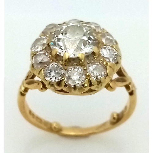 53 - A 18K Diamond Cluster Ring. Approx. 4ct Top Quality Diamonds. Comes with Jewellers Box. Total Weight... 