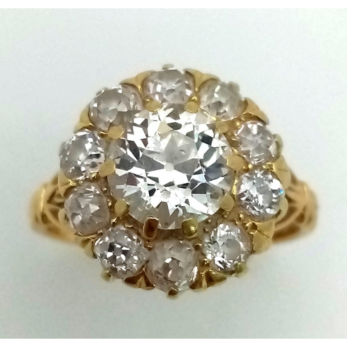 53 - A 18K Diamond Cluster Ring. Approx. 4ct Top Quality Diamonds. Comes with Jewellers Box. Total Weight... 