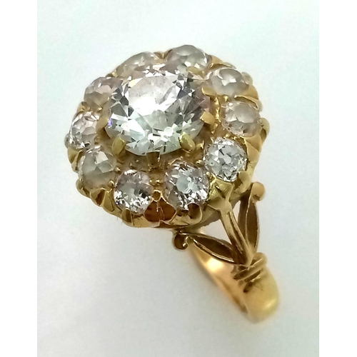 53 - A 18K Diamond Cluster Ring. Approx. 4ct Top Quality Diamonds. Comes with Jewellers Box. Total Weight... 