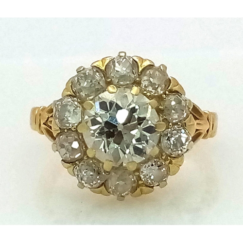 53 - A 18K Diamond Cluster Ring. Approx. 4ct Top Quality Diamonds. Comes with Jewellers Box. Total Weight... 