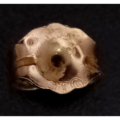 257 - AN ELEGANT PAIR OF DIAMOND AND TANZANITE EARRINGS SET IN 9K GOLD .    3.2gms       ref 13068