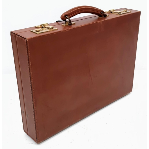 382 - London leather attaché case by Simpson of London, unused, shop soiled.