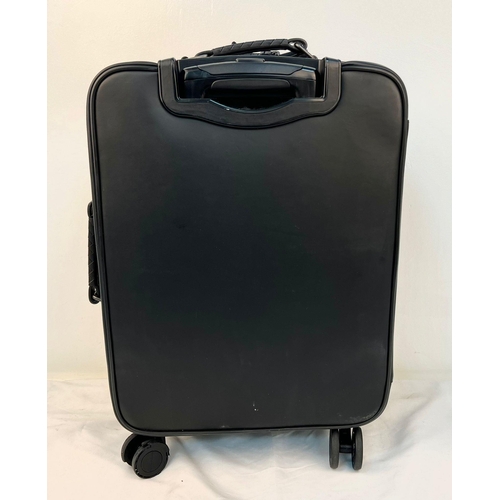 40 - A Bottega Veneta Black Intrecciato Leather Trolley Case. Large exterior pocket. Generous, deep inter... 