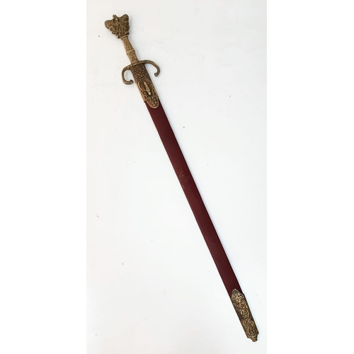 453 - A DOUBLE EDGED AND DOUBLE HEADED ORNAMENTAL/DRESS SWORD AS USED BY BRITISH OFFICERS ATTACHED TO INDI... 