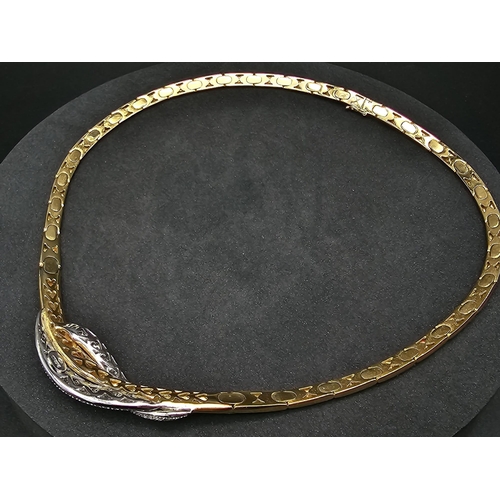 47 - A STUNNING 18K GOLD AND DIAMOND NECKLACE AND RING SET MADE BY THE DESIGNER 