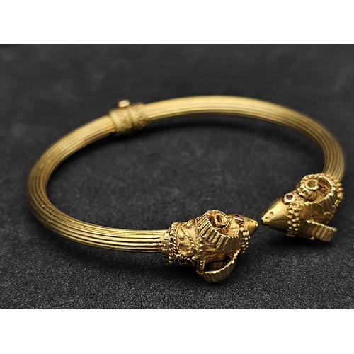 78 - A 18K Gold ILIAS LALAOUNIS Ram Head Bracelet. Comes with Original Box. Total Weight 24.65g     13052