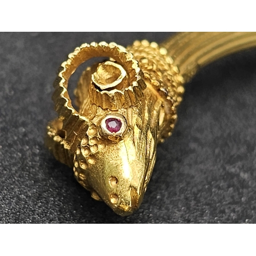78 - A 18K Gold ILIAS LALAOUNIS Ram Head Bracelet. Comes with Original Box. Total Weight 24.65g     13052