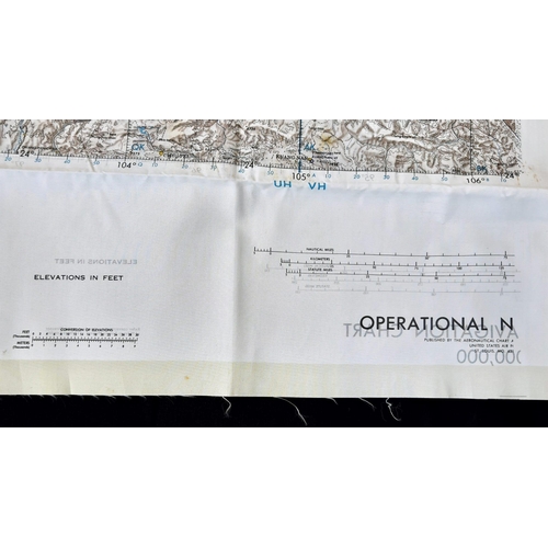 921 - A Vintage (1960s) Original Silk Map of China for an Airborne Soldier. Printed both sides - 79 x 103c... 