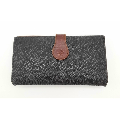 939 - A Mulberry Blue and Brown Leather Purse/Wallet. 17cm x 9cm. Ref: 13005