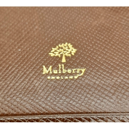 939 - A Mulberry Blue and Brown Leather Purse/Wallet. 17cm x 9cm. Ref: 13005