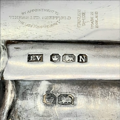 409 - Five Vintage Emile Viner Sterling Silver Serving Utensils -  Two ladles (all 925 silver) and a three... 