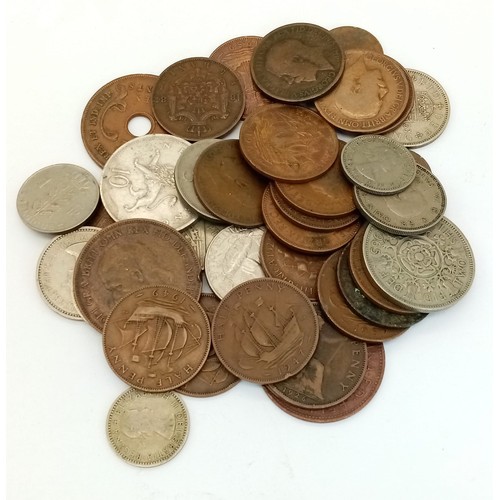 958 - SELECTION OF NUMEROUS COINS. 37 COINS IN TOTAL