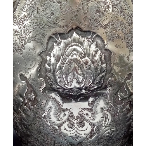 49 - A mid-20th century Iranian (Persian) silver vase, Isfahan circa 1950 by Abbas. Of rounded tapering f... 