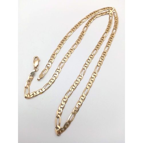 11 - A 9K Yellow Gold Figaro Link Necklace. 48cm. 9.2g