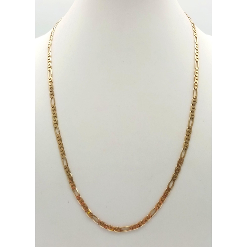 11 - A 9K Yellow Gold Figaro Link Necklace. 48cm. 9.2g